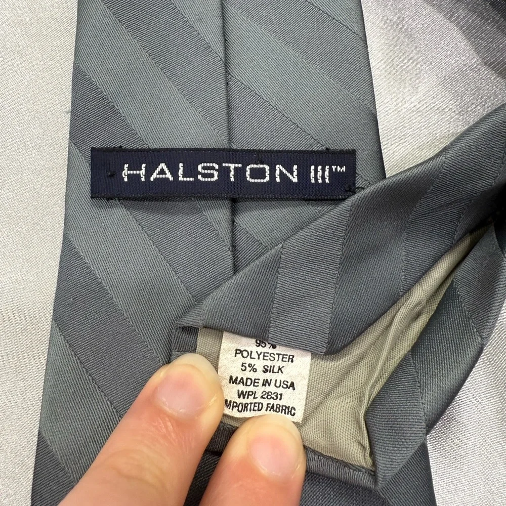 HALSTON III Gray Striped Tie - Picture 4 of 9